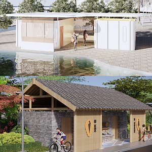 Public Restroom Building -B1 3D