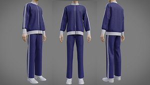 Male Tracksuit - Striped Jacket Sweatshirt and Sweatpants