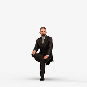 3D 00463Nickolas009 - Adult Caucasian male waiting in office wearing autumn or spring business attire