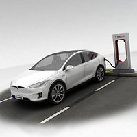 Tesla X + Supercharger