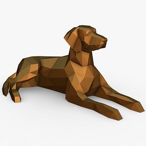 Vizsla lying down 3D model