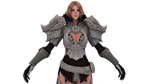 3D Knight With Dark Girl Female model