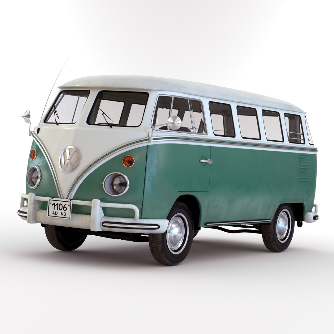 Volkswagen Type 2 Green Simple Interior 2 3D model preview