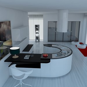 modern 2 kitchen 2011 3d max