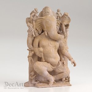 3ds max bas-relief god ganesh