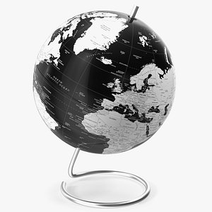 Metallic World Globe Black