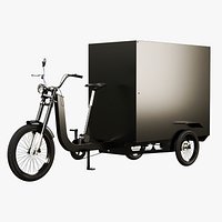 Electric Box Cargo Tricycle  Delivery Bike 3D Model