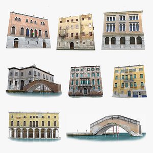 3d model real-time venice houses old