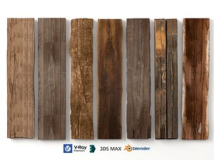 Varied Reclaimed Wood Planks Collection 3D Model 3D model