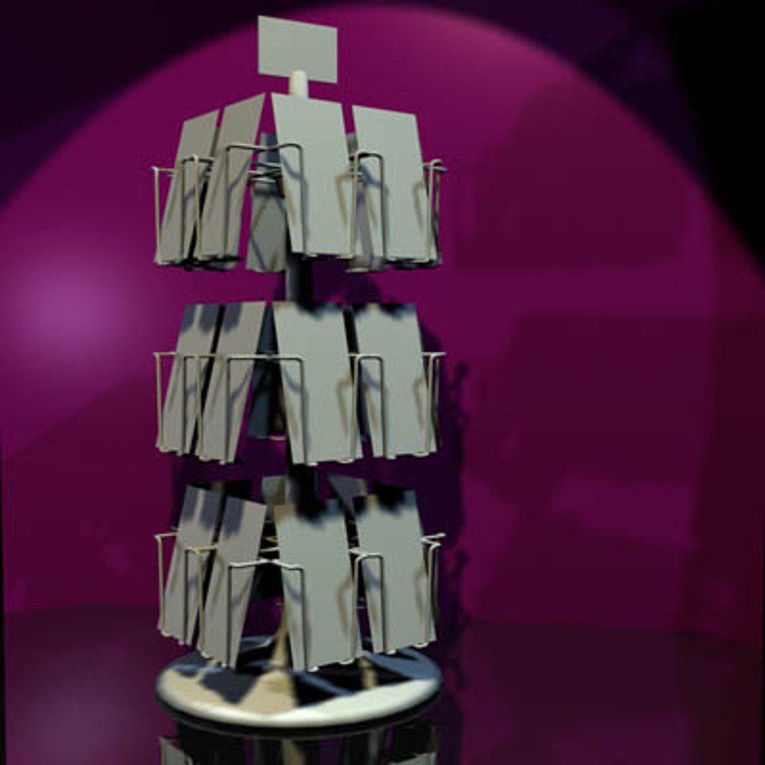 post card rack 01 3d model
