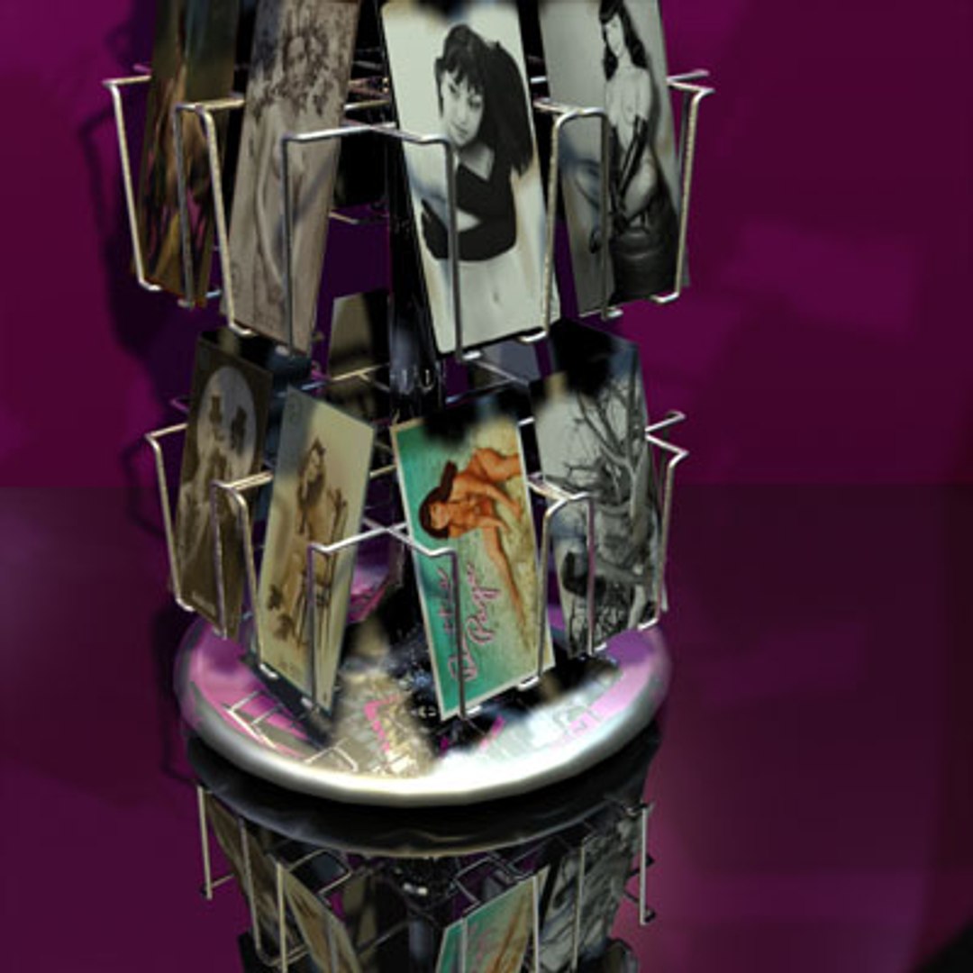 post card rack 01 3d model