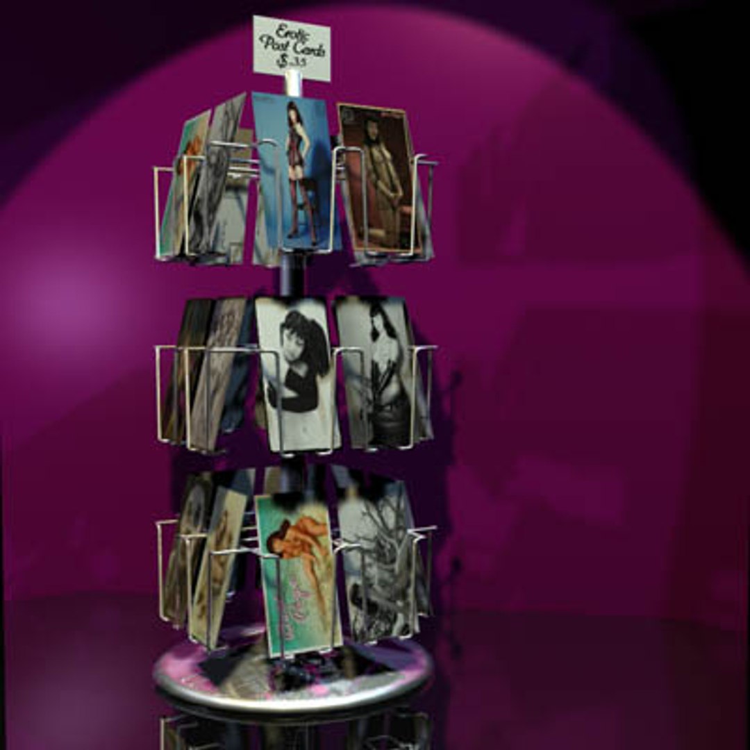 post card rack 01 3d model
