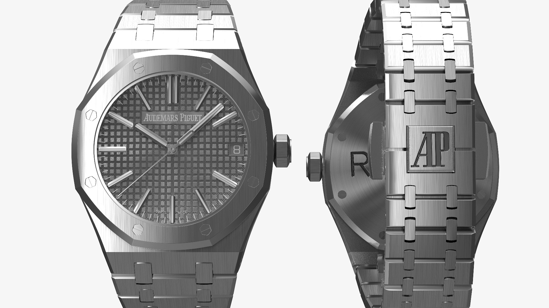 3D Audemars Piguet Royal Oak Grey White Gold Grande Tapisserie https://p.turbosquid.com/ts-thumb/Oc/CJR0id/ro/audemarspiguetroyaloakgreywhitegoldgrandetapisserievray3dmodel007/jpg/1728602846/1920x1080/fit_q87/5f59a6dbe60c136f82305f0105536bcecb3992f0/audemarspiguetroyaloakgreywhitegoldgrandetapisserievray3dmodel007.jpg