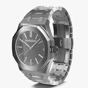 3D Audemars Piguet Royal Oak Grey White Gold Grande Tapisserie