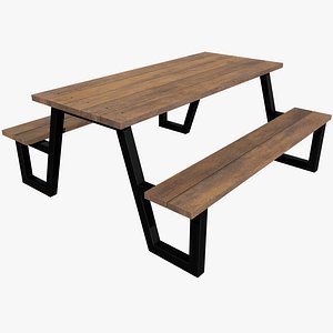 Picnic Table v7 with PBR 4K 8K