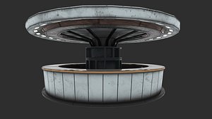 3D Sci-Fi Round Bar Low-Poly model