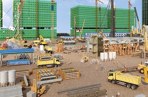 Under Construction Scene building site construction site 3D model