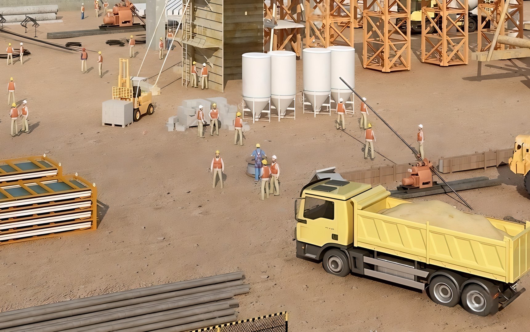 Under Construction Scene Building Site Construction Site 3D Model ...
