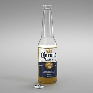 3D Not Full Corona Beer Bottle 12 oz with Lid