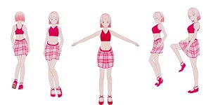 3D Anime Girl Character