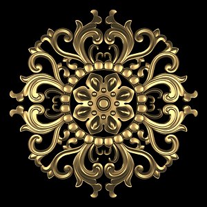 3D Decorative Wall Rosettes 07 model