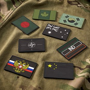 Tactical World Flag Patch Set 3D