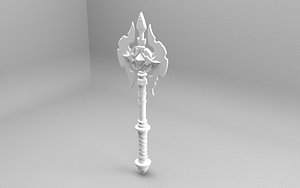 3D White mold hatchet model