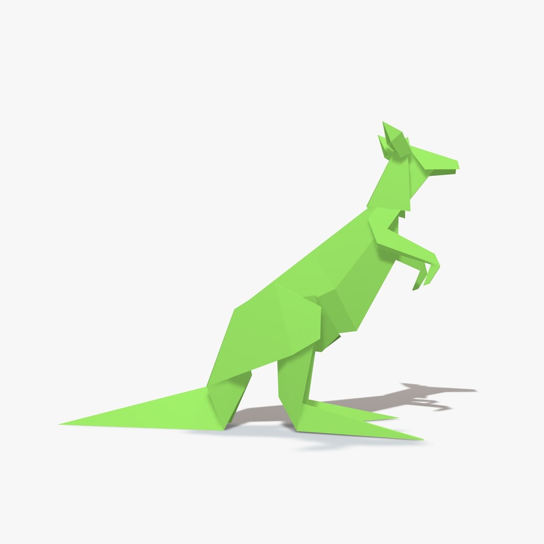 origami kangaroo 3d model