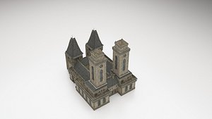 3D model Medieval Gothic Castle 3D Model -5