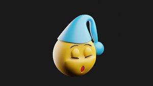 3D model Sleepy Emoji