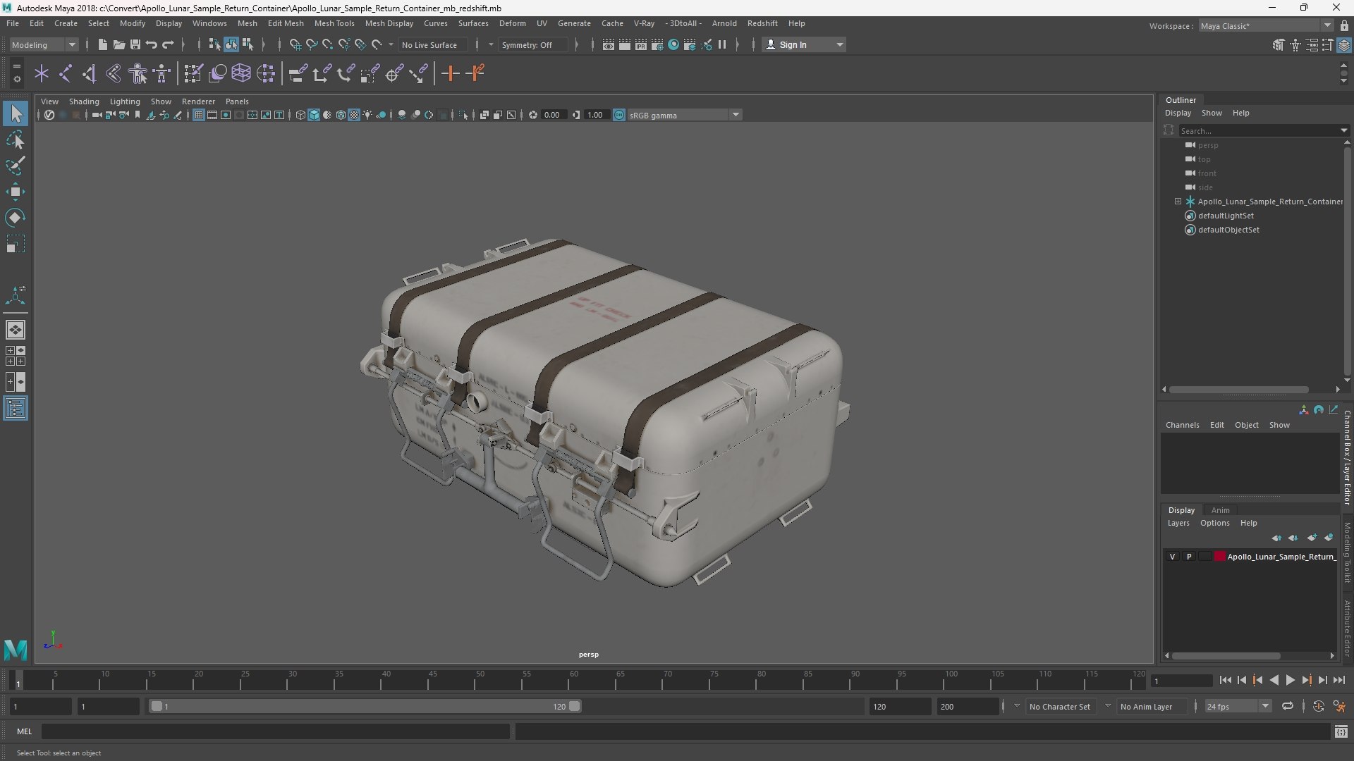 3D Model Apollo Lunar Sample Return Container - TurboSquid 2471546