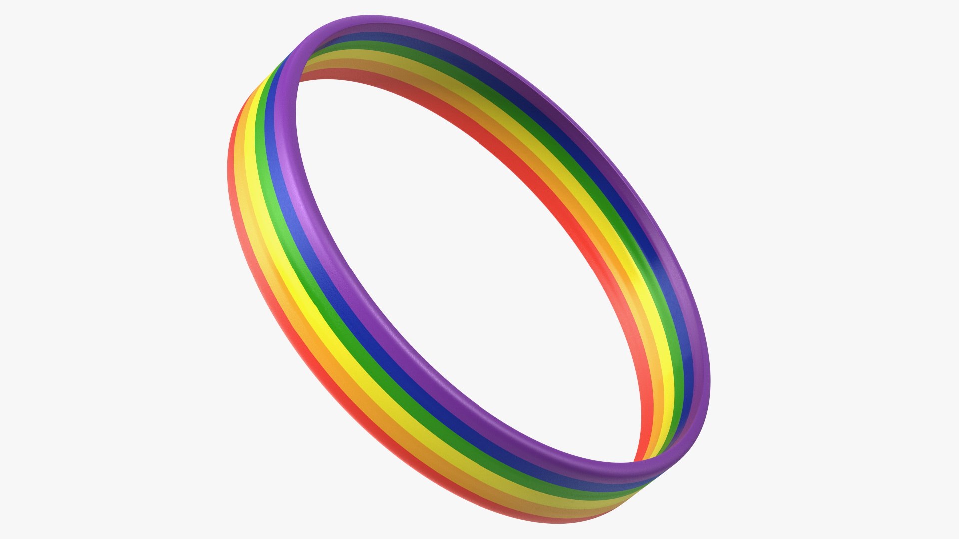 Rainbow Rubber Bracelet 3D model preview