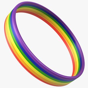 Rainbow Rubber Bracelet 3D model