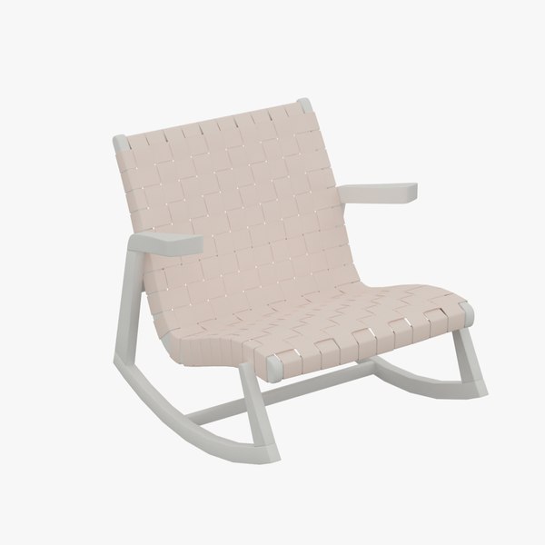 Pale Red Rocking Chair 3D