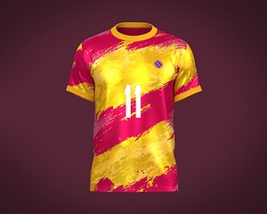 Soccer Football Magenta and Yellow Jersey Player-11
