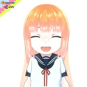 Anime Chibi School Girl 4 Chi-chan Fully Rigged