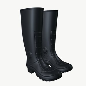 3D Rubber Boots model