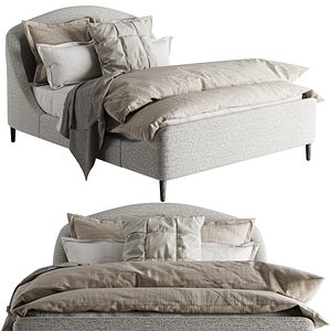 Crate and Barrel Lafayette Mist Queen Bed