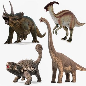 Herbivorous Dinosaurs Collection 2 Rigged for Maya