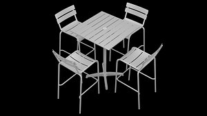 Table and Chairs Set Dining Set 3D Model