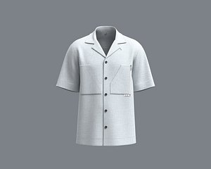 3D Mens texture fabric resort shirt with zip pockets