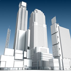 square buildings 3D model