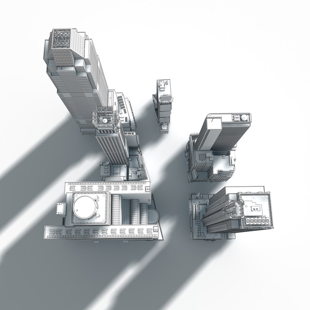 Square Buildings 3D Model - TurboSquid 1368812