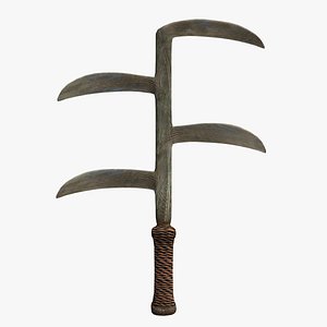 Kuba Hooked Blade Knife Variation B 3D model