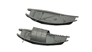 3D Wooden Boat model