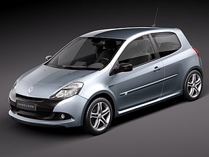 renault clio 2011 rs 3d model