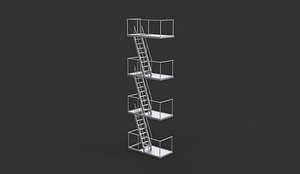 3D escape staircase 3D model model