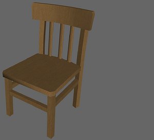 free wooden chair 3d model