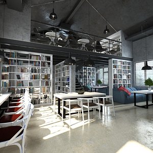 3D Industrial Book Lounge