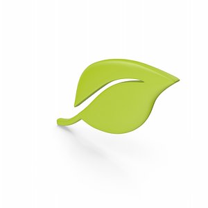 3D Green Leaf Symbol